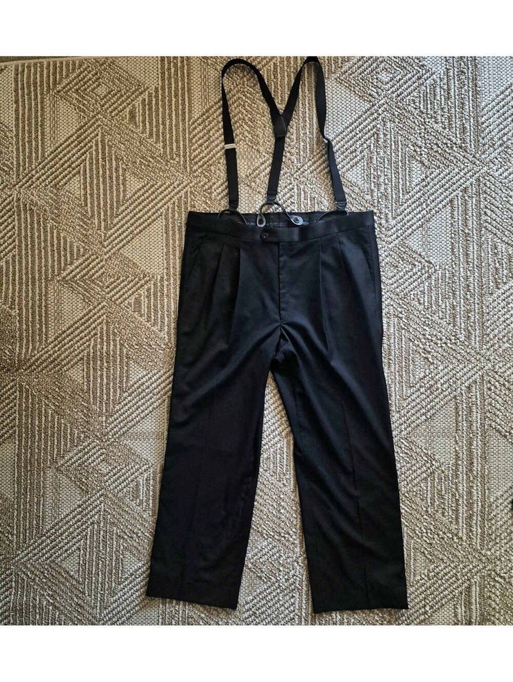Vintage 90s Ralph Lauren Tuxedo Pants Suspender Trousers Mens 40 Black